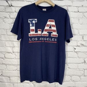 Vintage Los Angeles Single Stitch T Shirt Men's Size L Made in USA Delta Tag 90s